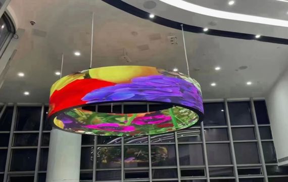 Arc curved led display easy lifting
